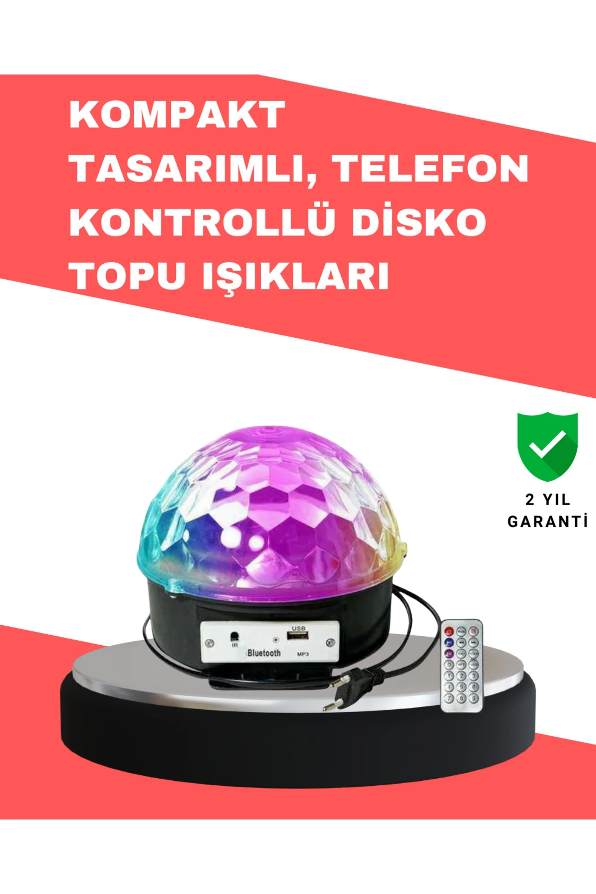 Çok Renkli LED Masaüstü Disko Topu Parti Aydınlatma Cihazı