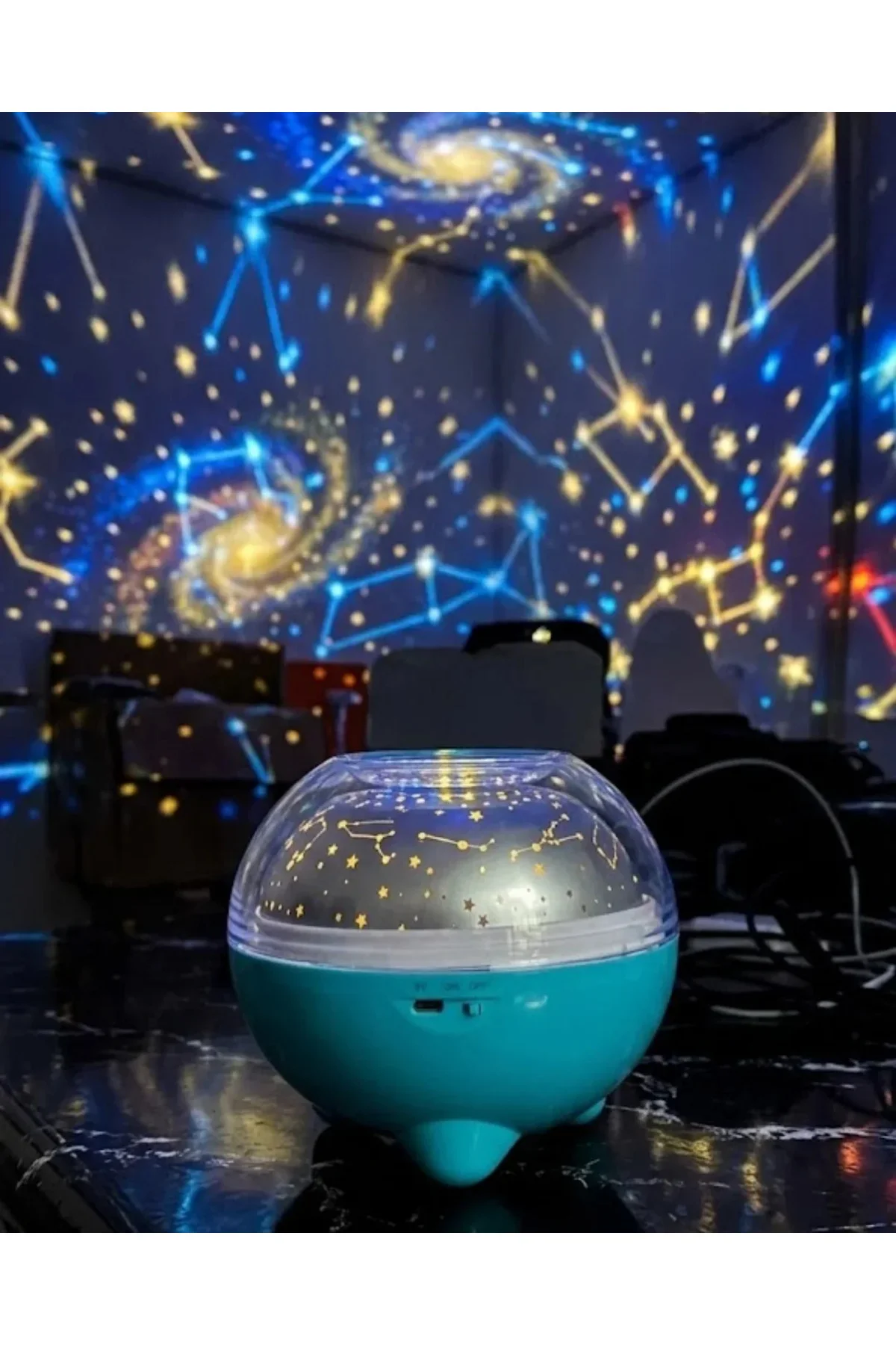 Çok Renkli LED Yıldız Projektör Gece Lambası Bluetooth Müzik Çalar ve Kumandalı Kontrol Çok Renkli LED Yıldız Projektör Gece Lambası Bluetooth Müzik Çalar ve Kumandalı Kontrol