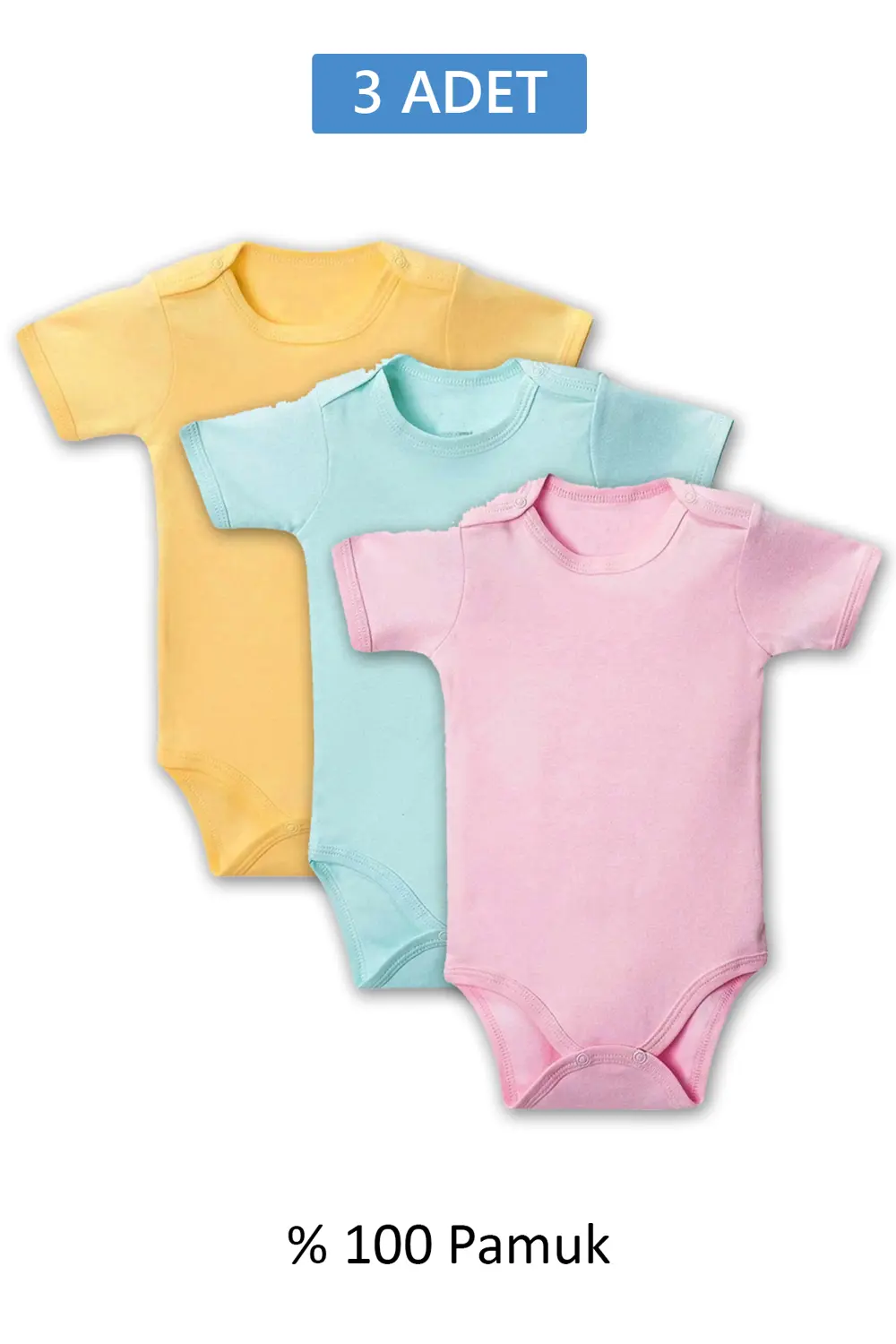 Çok Renkli Yarım Kol Body Zıbın 7-12 YAŞ Çocuklar İçin (3 ADET) A