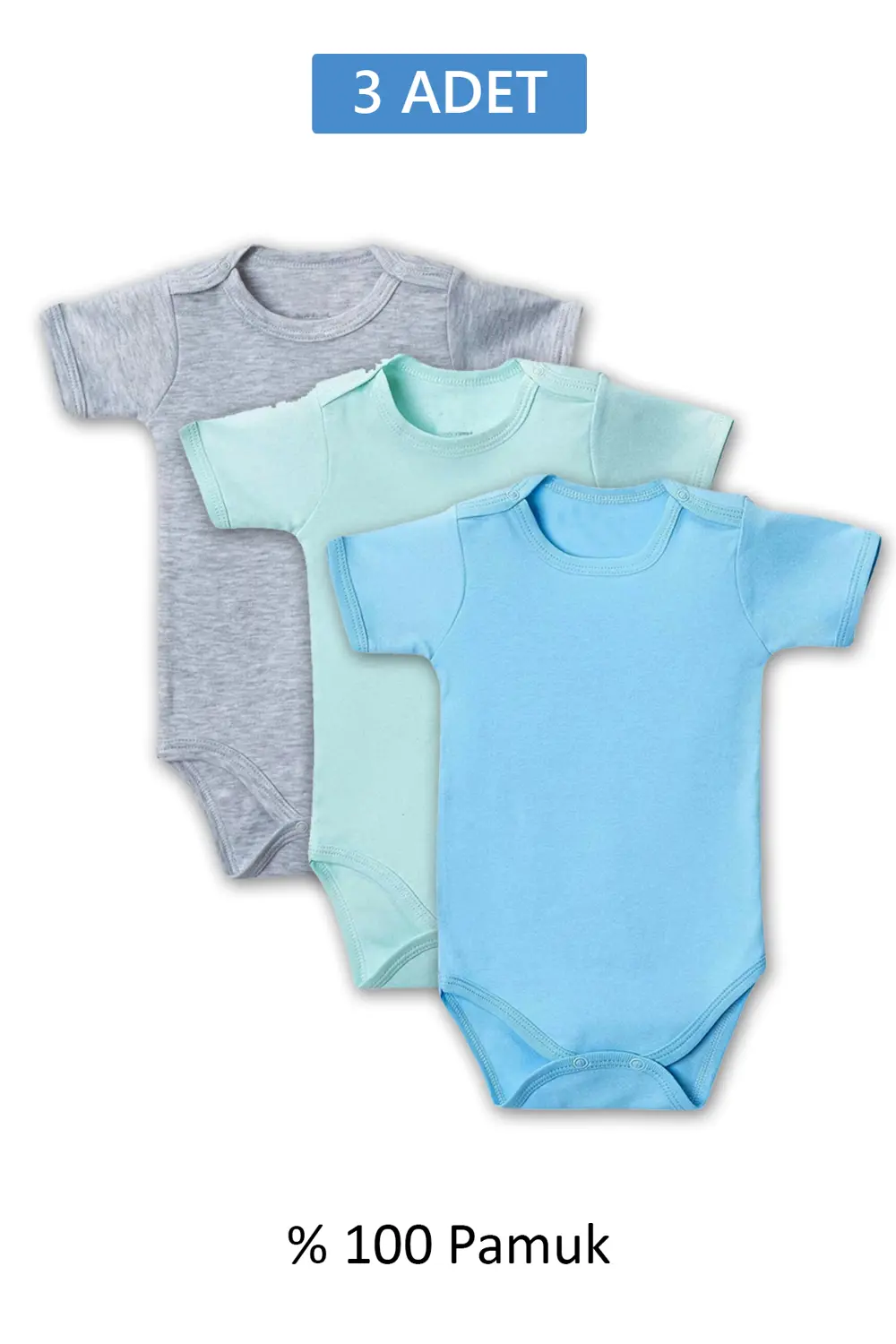 Çok Renkli Yarım Kol Body Zıbın 7-12 YAŞ Çocuklar İçin (3 ADET) A