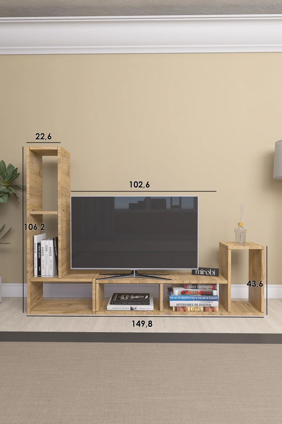 Çok Şekilli Fonksiyonel Tv Sehpası, Dekoratif Sehpa-Kitaplık, Blo