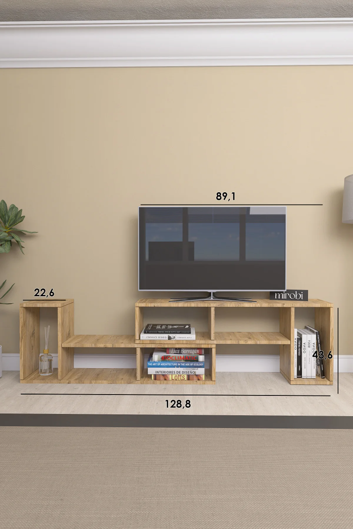 Çok Şekilli Fonksiyonel Tv Sehpası, Dekoratif Sehpa-Kitaplık, Blo