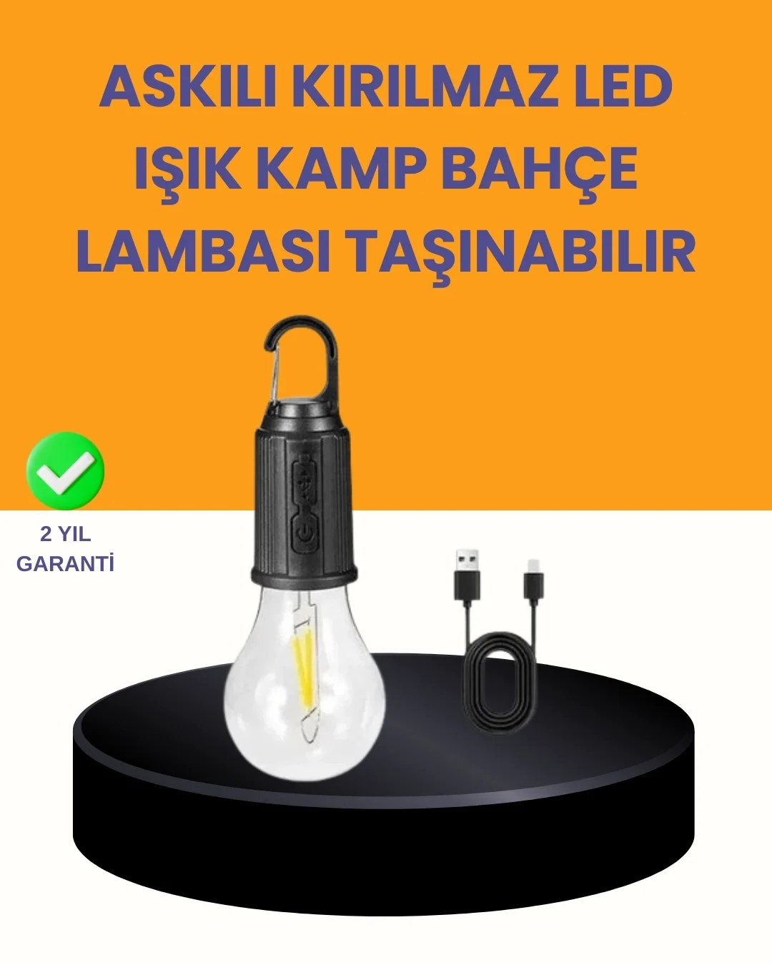 Çok Yönlü Asma Kancalı Kamp Işığı