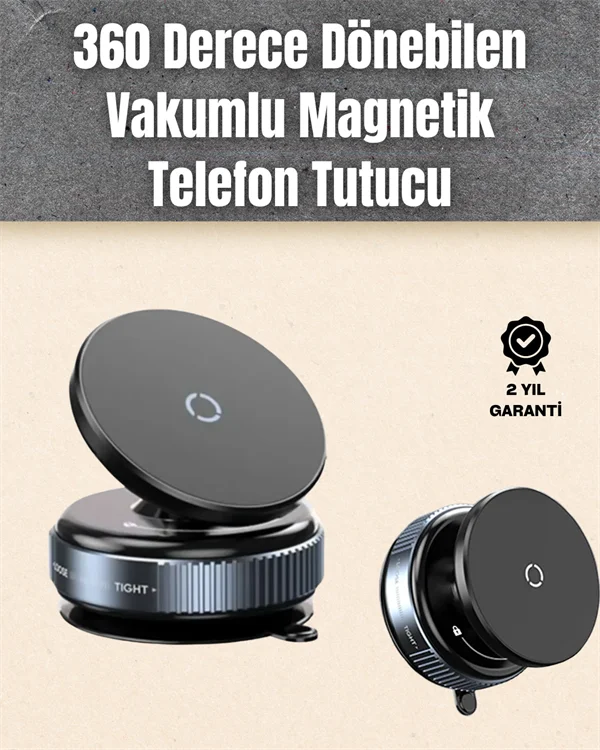 Çok Yönlü Döner Başlıklı Vakumlu Araç Telefon Standı – Sert Yolla