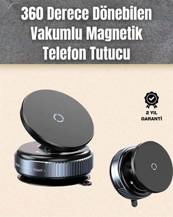 Çok Yönlü Döner Başlıklı Vakumlu Araç Telefon Standı Sert Yollard