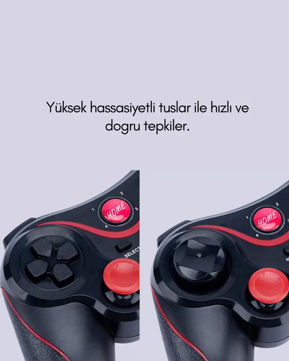 Çok Yönlü Kablosuz Oyun Kumandası - Ergonomik Tasarım ve Dayanıklı ABS Gövde