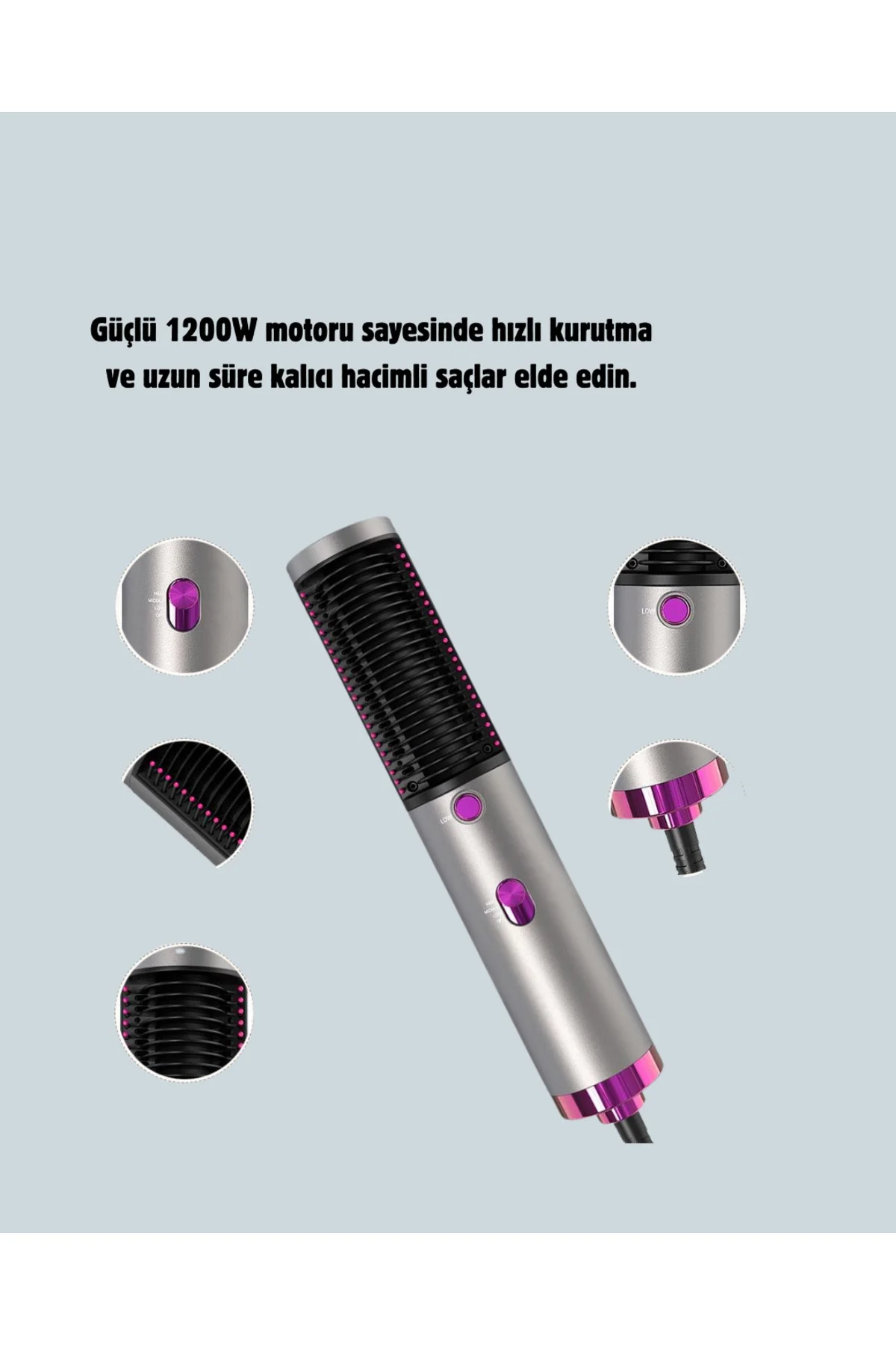 Çok Yönlü Kullanıma Uygun Saç Kurutma ve Düzleştirme Fırçası