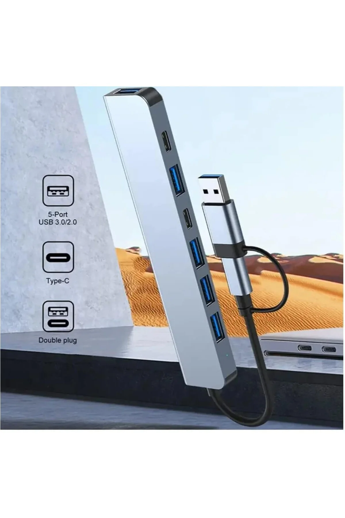 Çoklayıcı Adaptör 7in1 USB/Type-c To USB A, USB C Macbook uyumlu Çoklayıcı Adaptör 7in1 USB/Type-c To USB A, USB C Macbook uyumlu