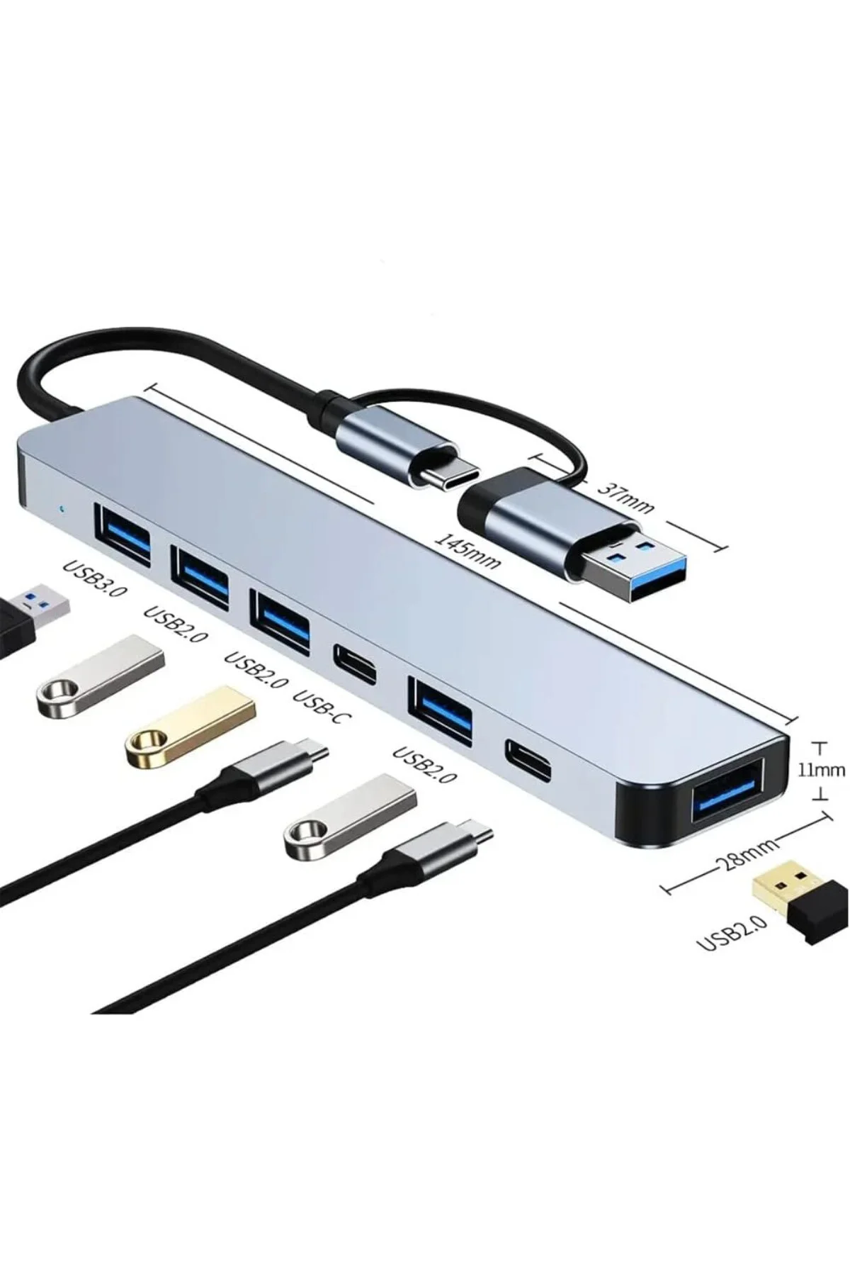 Çoklayıcı Adaptör 7in1 USB/Type-c To USB A, USB C Macbook uyumlu Çoklayıcı Adaptör 7in1 USB/Type-c To USB A, USB C Macbook uyumlu