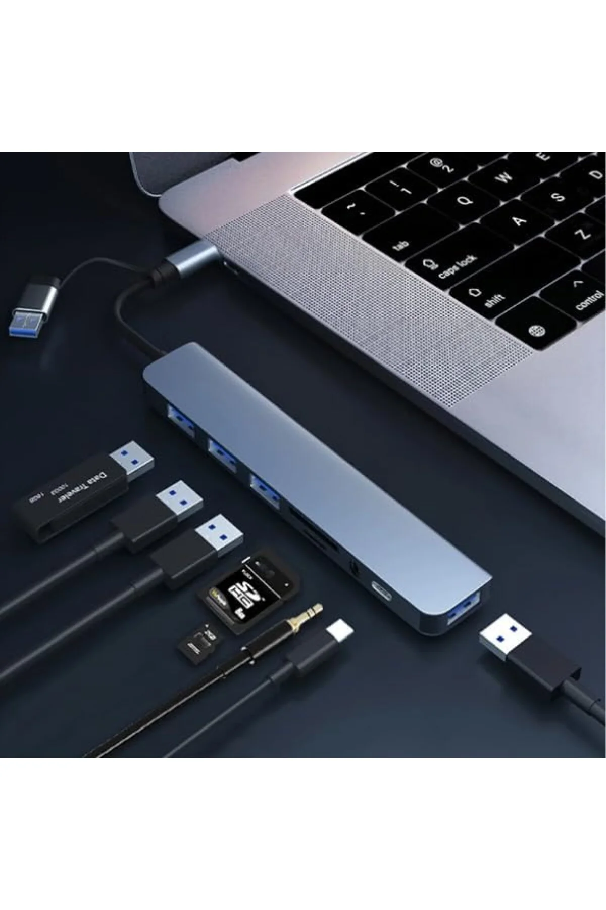 Çoklayıcı Adaptör 8 in 1 USB/Type-c To USB A, USB C Macbook uyumlu Çevirici Adaptör