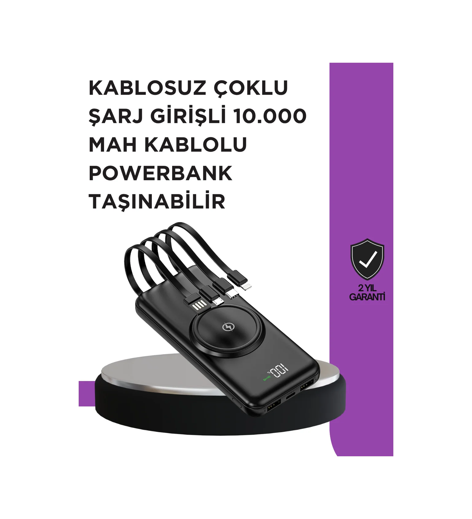 Çoklu Cihaz Uyumu İle Kablolu Ve Kablosuz Şarj Pratik Powerbank Diğer