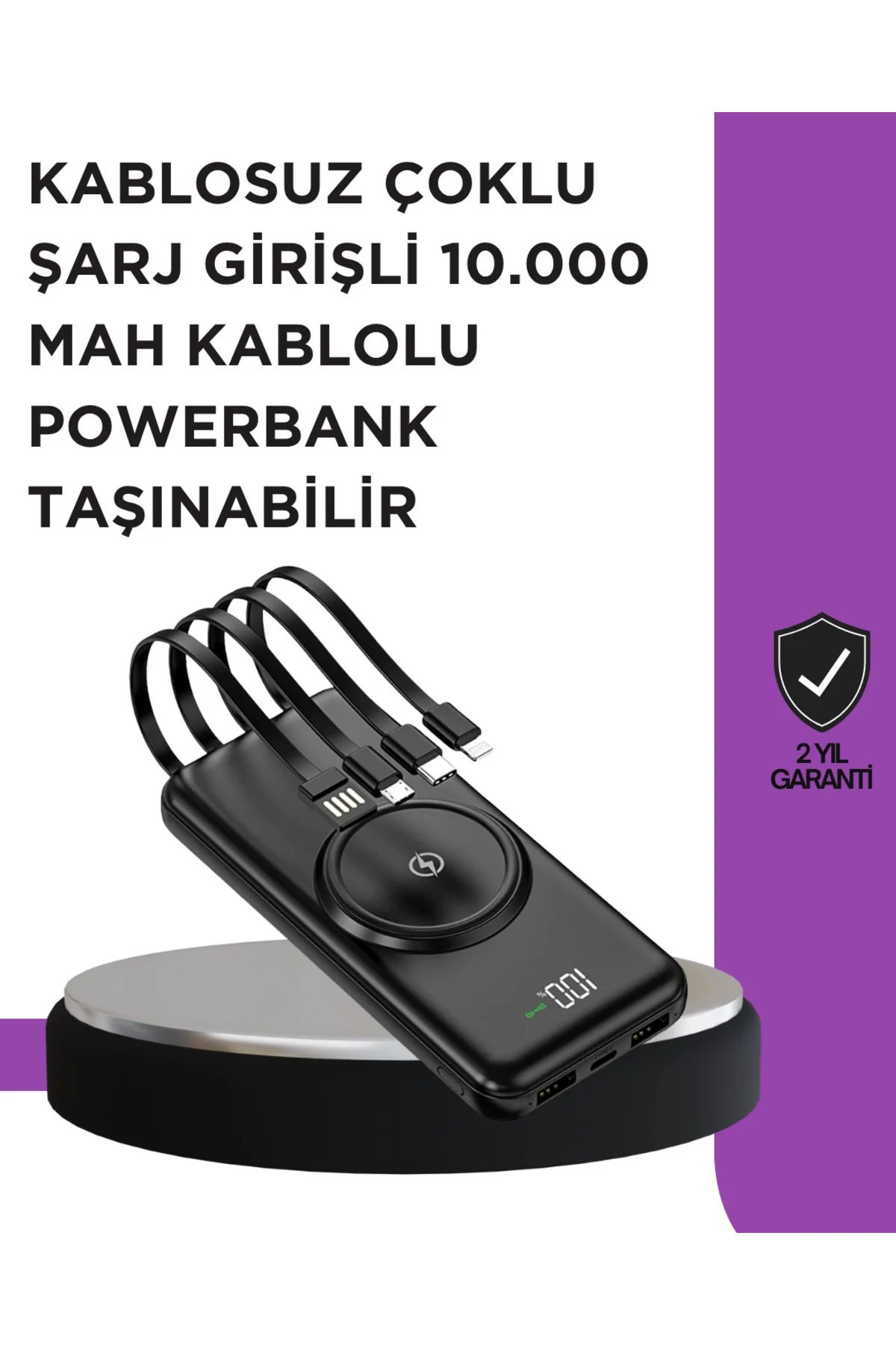 Çoklu Cihaz Uyumu ile Kablolu ve Kablosuz Şarj – Pratik Powerbank