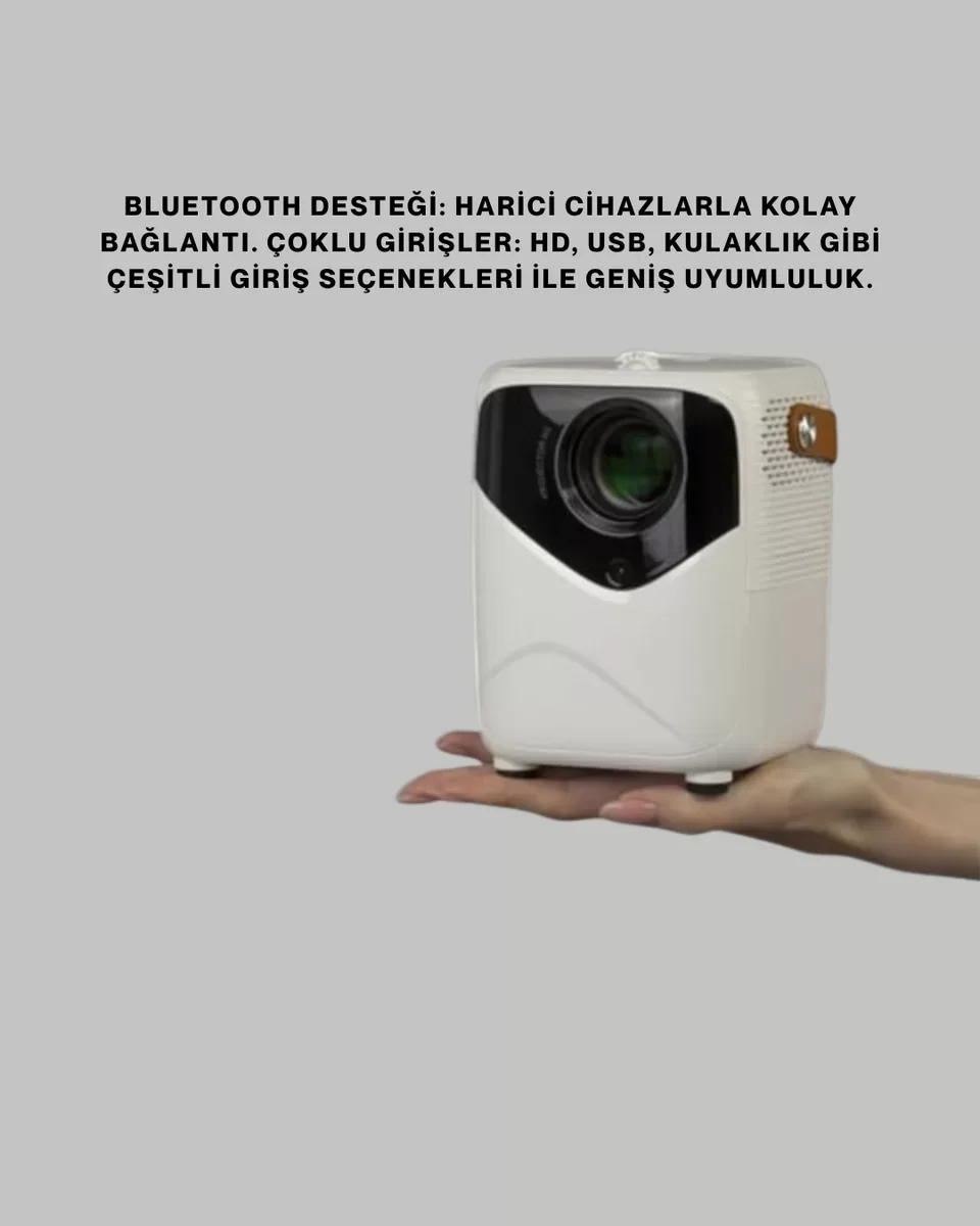 Çoklu Girişli Mini Projektör – HDMI, USB ve Bluetooth ile Geniş Uyumluluk (Ev Eğlencesi ve İş İçin)