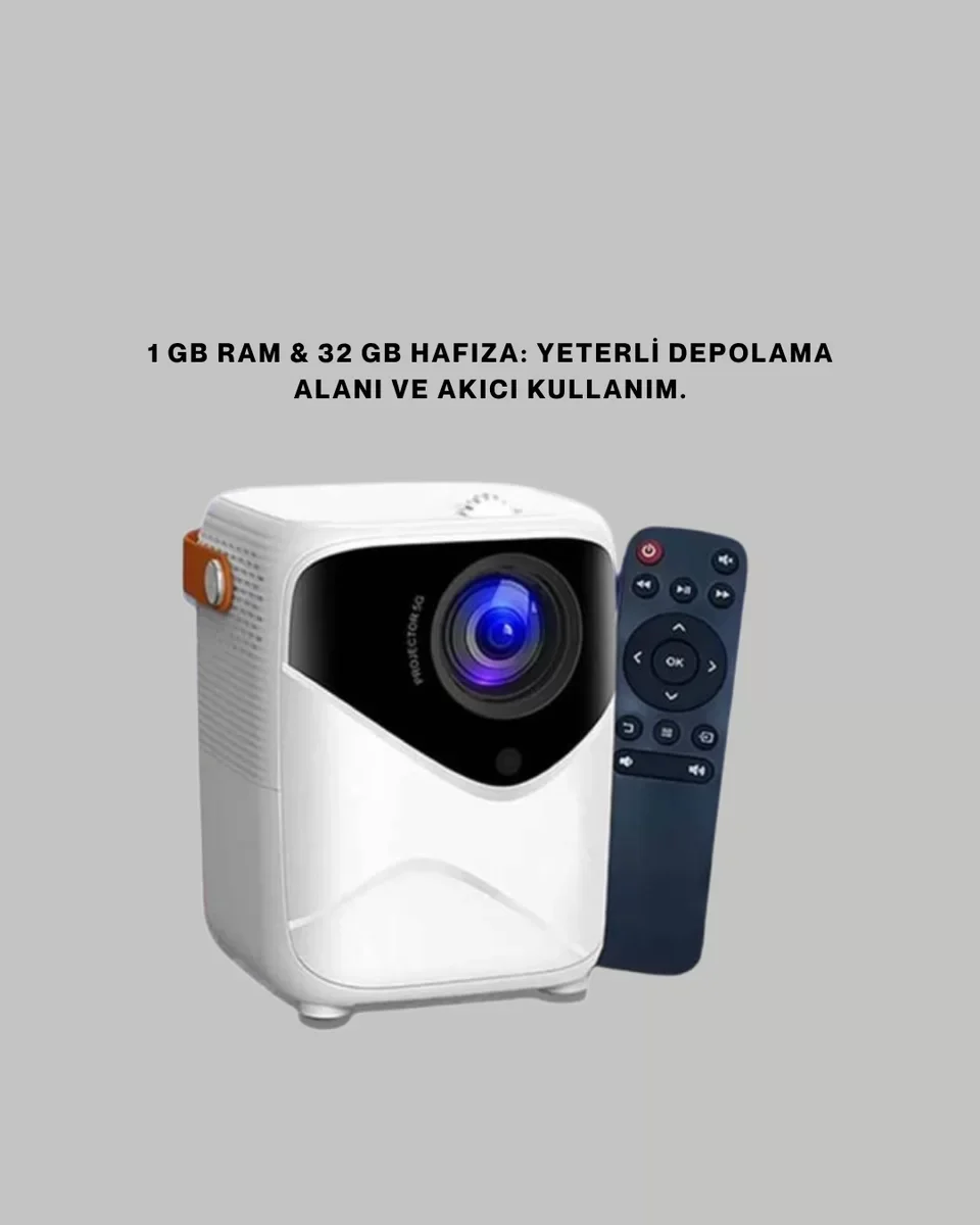 Çoklu Girişli Mini Projektör – HDMI, USB ve Bluetooth ile Geniş Uyumluluk (Ev Eğlencesi ve İş İçin)