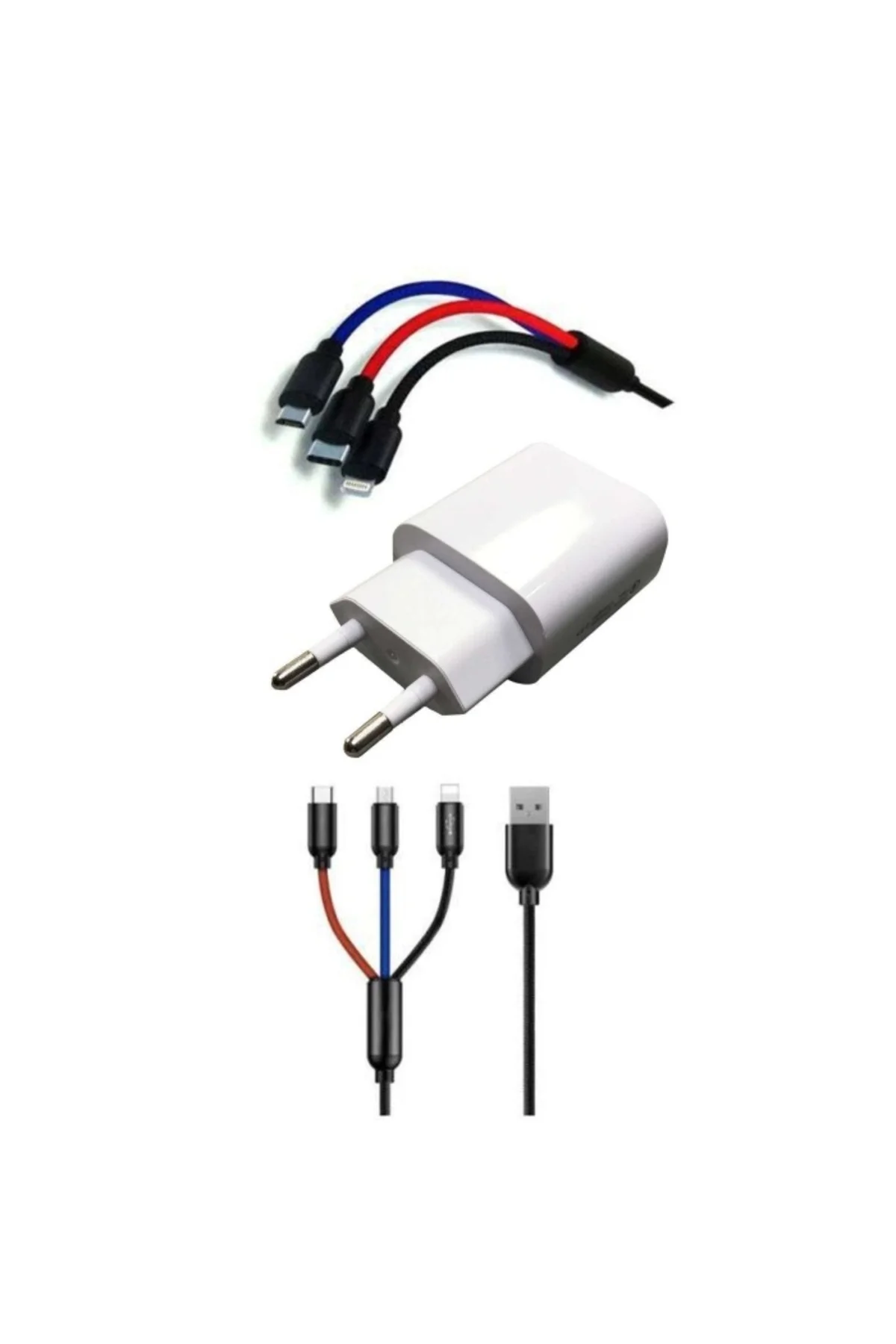 Çoklu Hızlı Şarj Kablosu ve Hızlı Şarj Soketi Type-C Mikro İphone