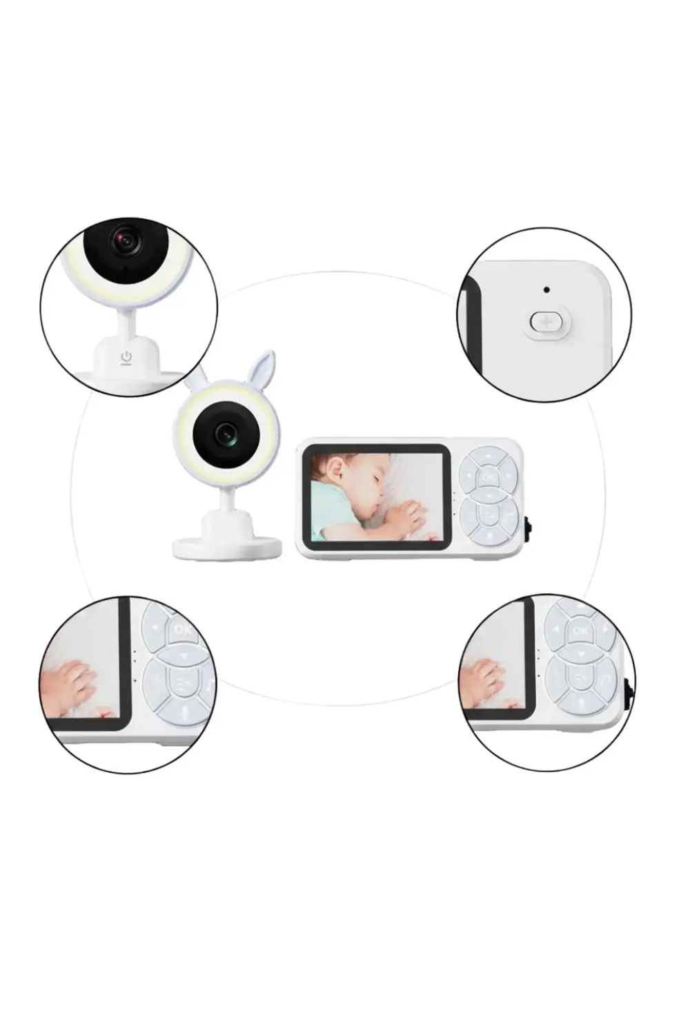 Çoklu Kamera Destekli Bebek İzleme Sistemi Rgb Gece Lambalı