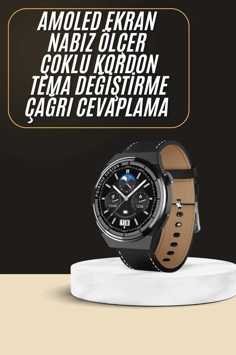Çoklu Kordon Hediyeli Akıllı Saat - Çağrı Cevaplama, Müzik Dinleme, GPS ve Dokunmatik Ekran