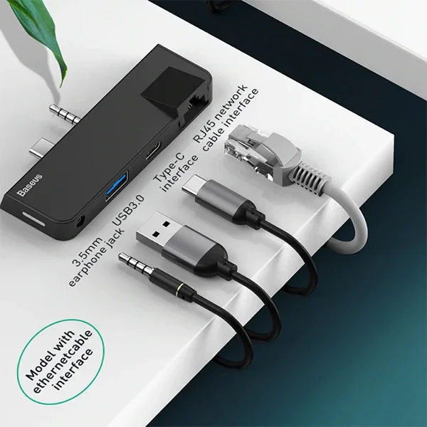 Çoklu Portlu USB-C Hub - Surface Go için 5-in-1 Ethernet ve Şarj Çözümü