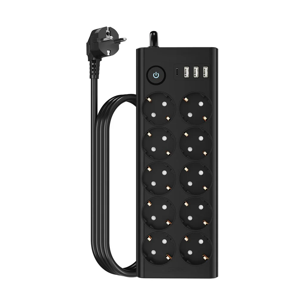 Çoklu Priz 10 lu + 3 USB + 1 Type-C 3680W 16A Anahtarlı Akım Koru Çoklu Priz 10 lu + 3 USB + 1 Type-C 3680W 16A Anahtarlı Akım Koru