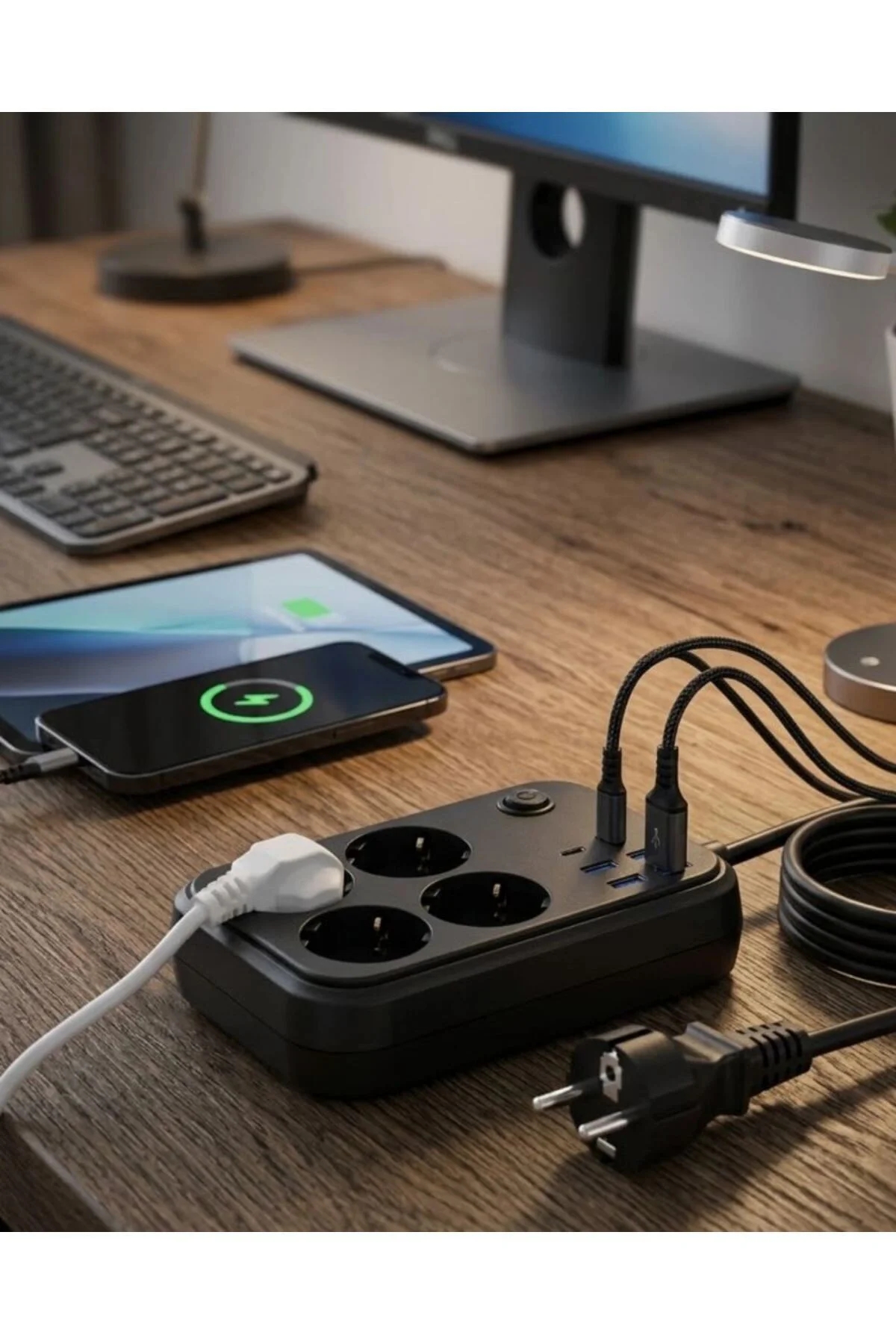 Çoklu Priz Ve Usb Şarj Ünitesi 4 Soket 2 Type C Güvenli Enerji Yö