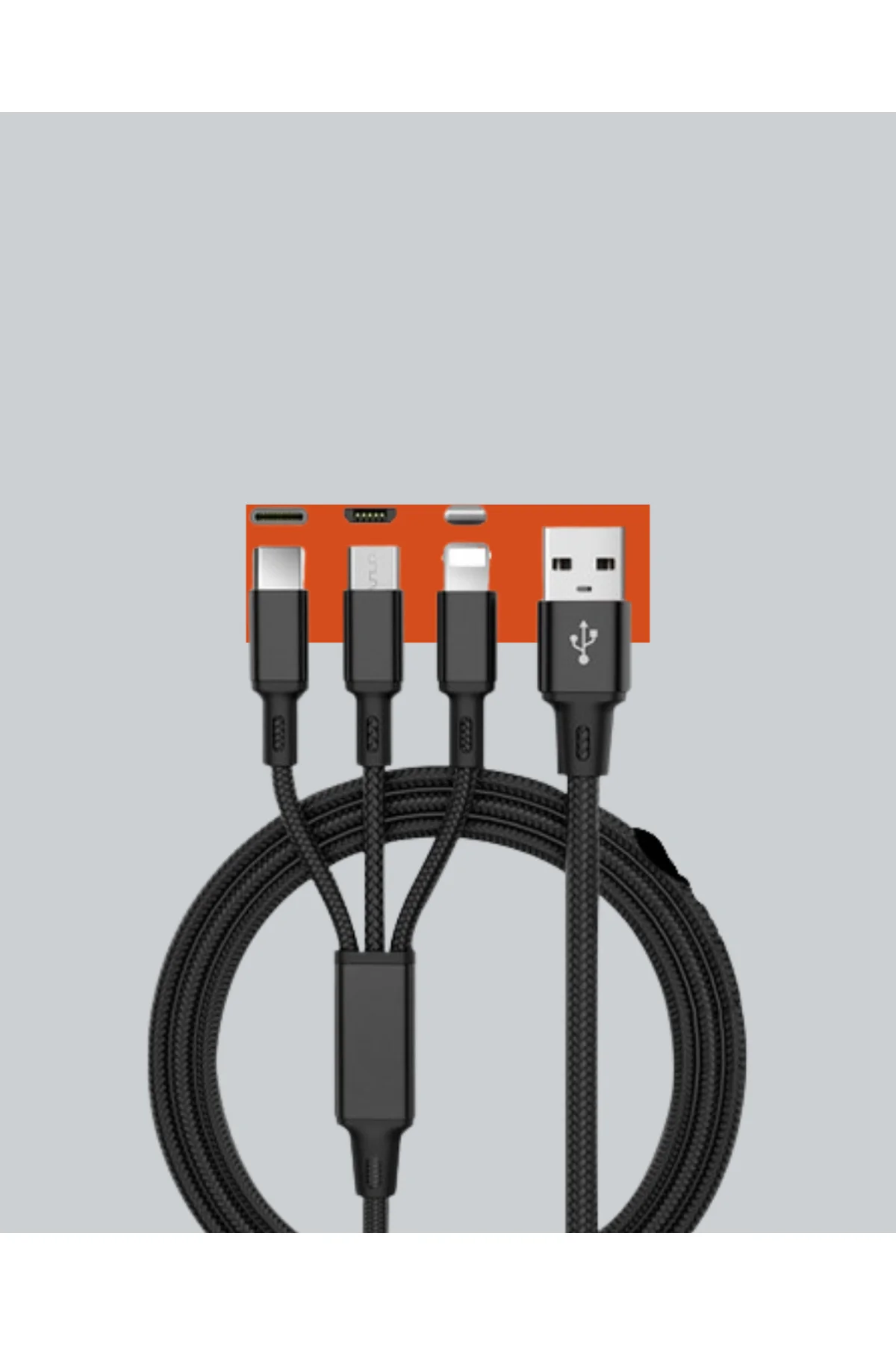 Çoklu USB Şarj Kablosu – 1,2m Hızlı Şarj, 3A Güçlü Akım - Lisinya