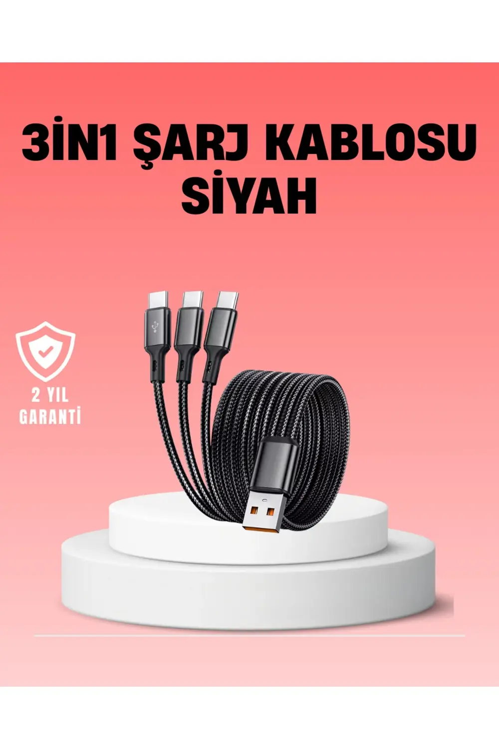Çoklu USB Şarj Kablosu – 1,2m Hızlı Şarj, 3A Güçlü Akım