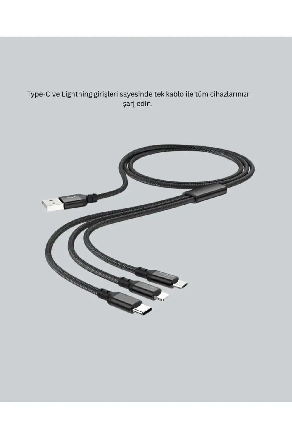 Çoklu USB Şarj Kablosu – 12m Hızlı Şarj 3A Güçlü Akım