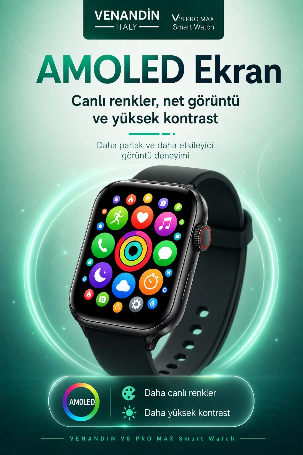 Çoklu Uygulama Destekli Bluetooth Akıllı Saat Dokunmatik Ekranlı Bildirim Özellikli