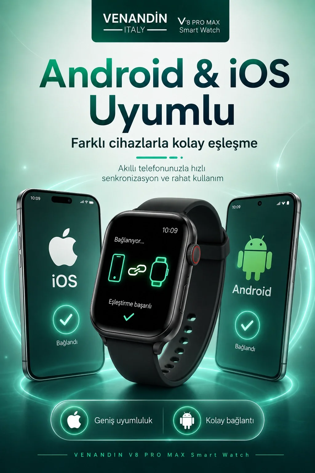 Çoklu Uygulama Destekli Bluetooth Akıllı Saat Dokunmatik Ekranlı Bildirim Özellikli