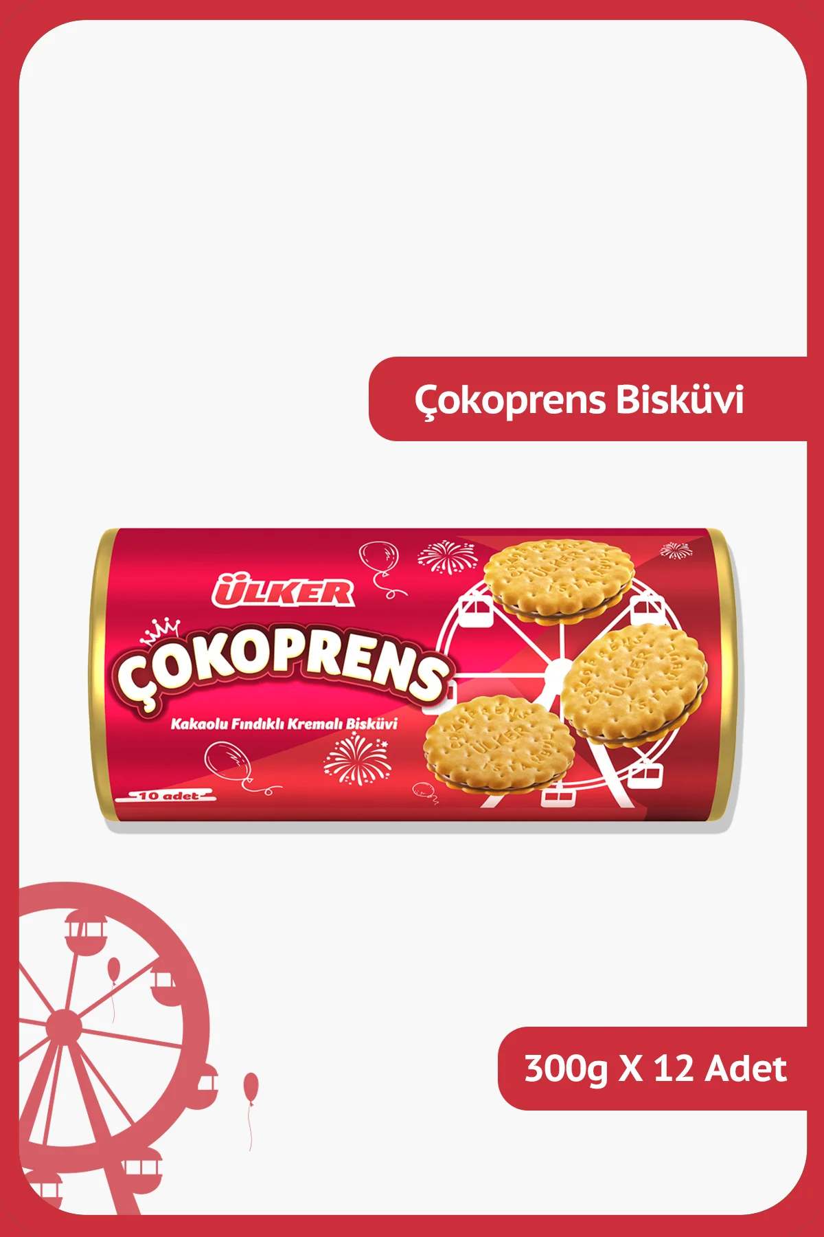 ÇOKOPRENS Kakaolu Fındıklı Kremalı Sandviç Bisküvi - 300 gram - 1