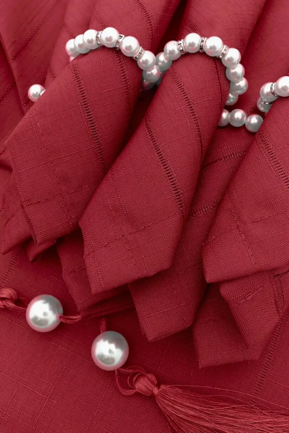 Colber Masa Örtüsü Kırmızı Yemek Sunum Takımı