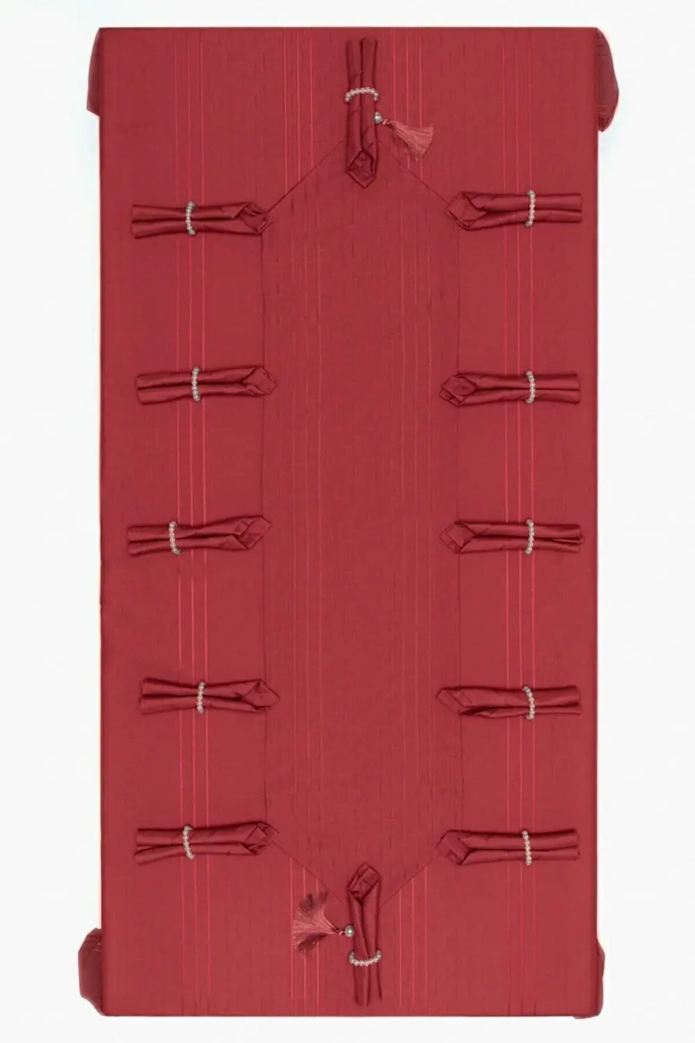 Colber Masa Örtüsü Kırmızı Yemek Sunum Takımı