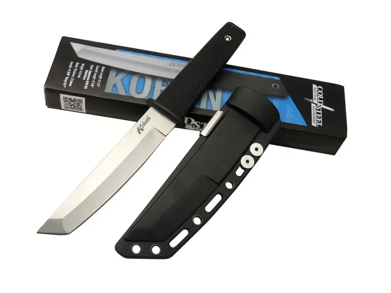 Cold Steel AUS 8A Kobun Tanto Outdoor /  Bıçağı 25cm - Kılıflı, Kutulu, Siyah Plastik Sap