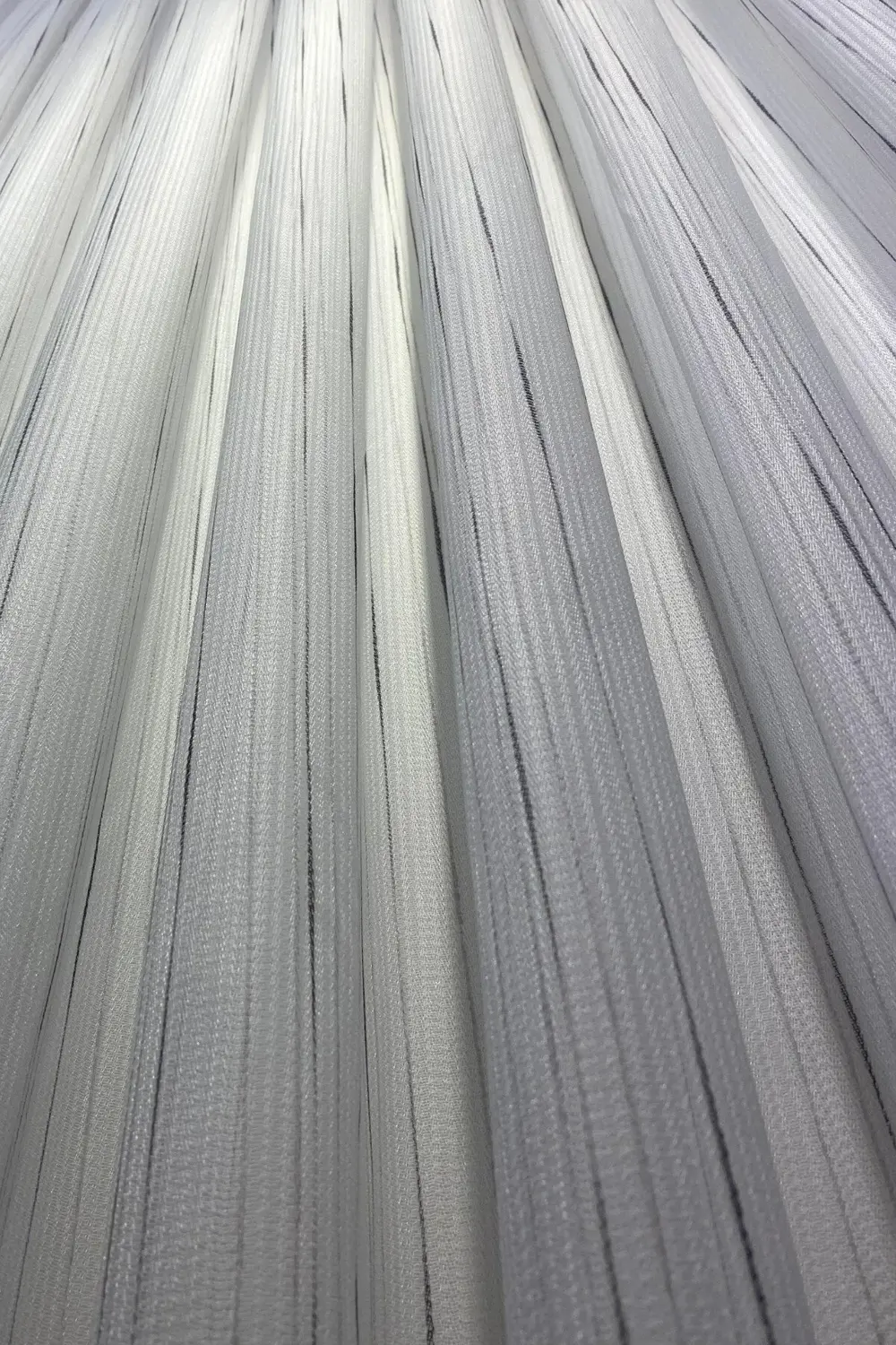 Colin Siyah Çizgili Ekru Tül Perde (1/3 Sık Pile)