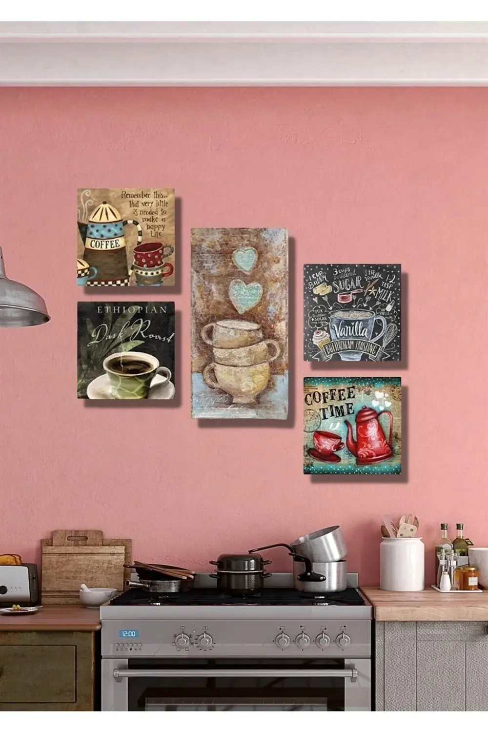 Collage Style 5 Parçalı MDF Tablo ATF107
