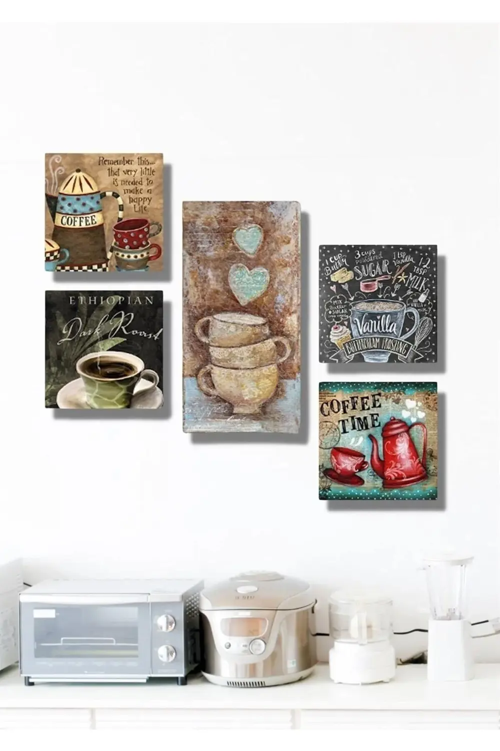 Collage Style 5 Parçalı MDF Tablo ATF107
