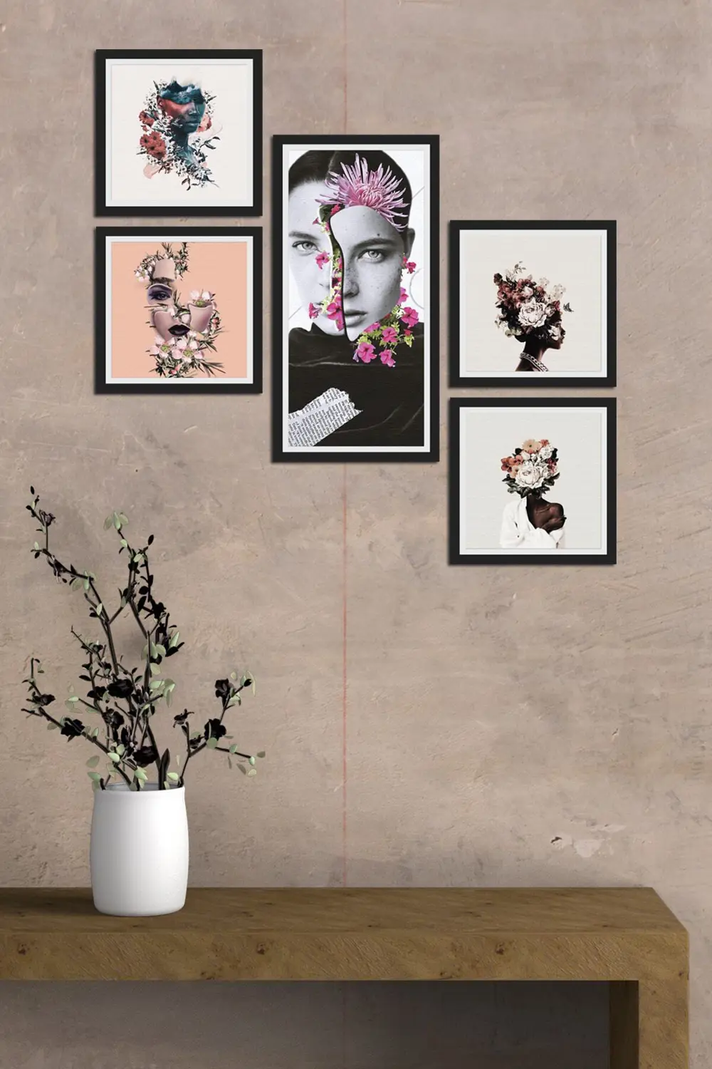 Collage Style 5 Parçalı Mdf Tablo Atf233