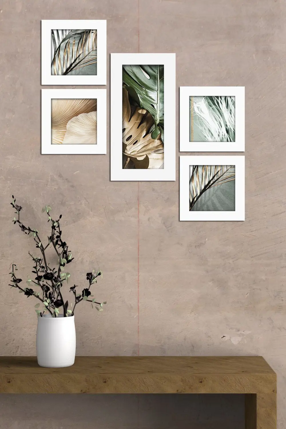 Collage Style 5 Parçalı Mdf Tablo Atf266