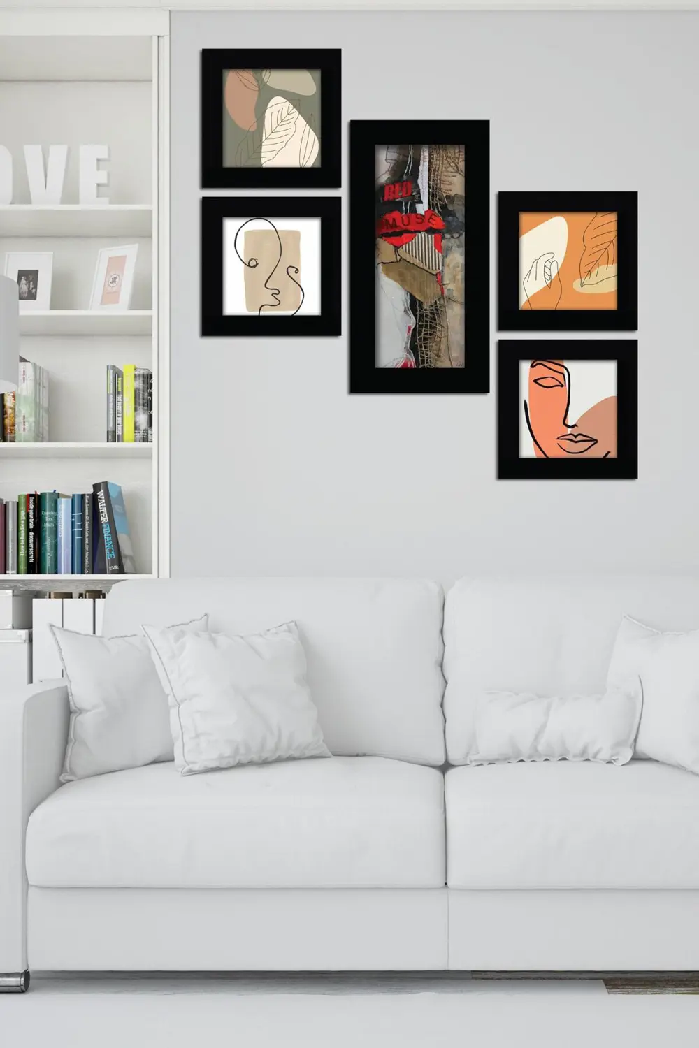 Collage Style 5 Parçalı Mdf Tablo Atf276