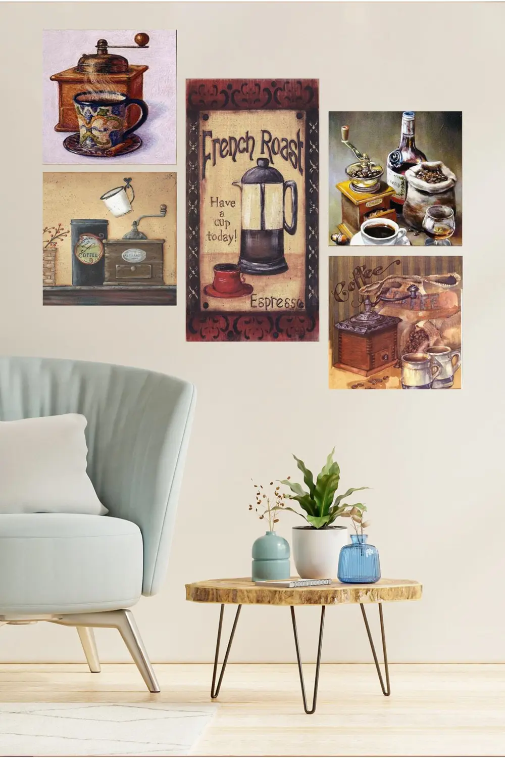 Collage Style 5 Parçalı MDF Tablo ATF59