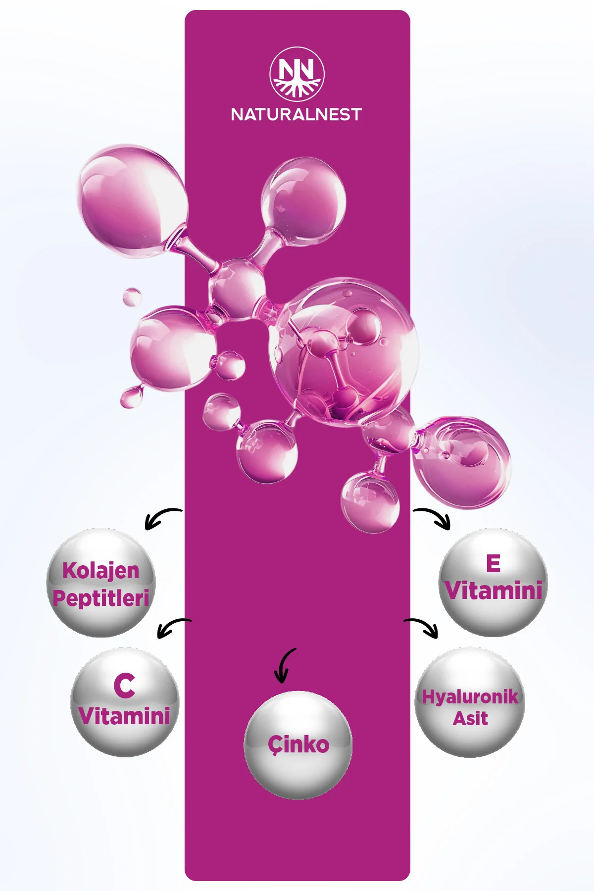 Collagen 5000 mg 30 Saşe Çilek Aromalı - Tip 1 ve Tip 3 Kolajen Peptit C Vitamini Hyaluronik Asit - Görsel 4