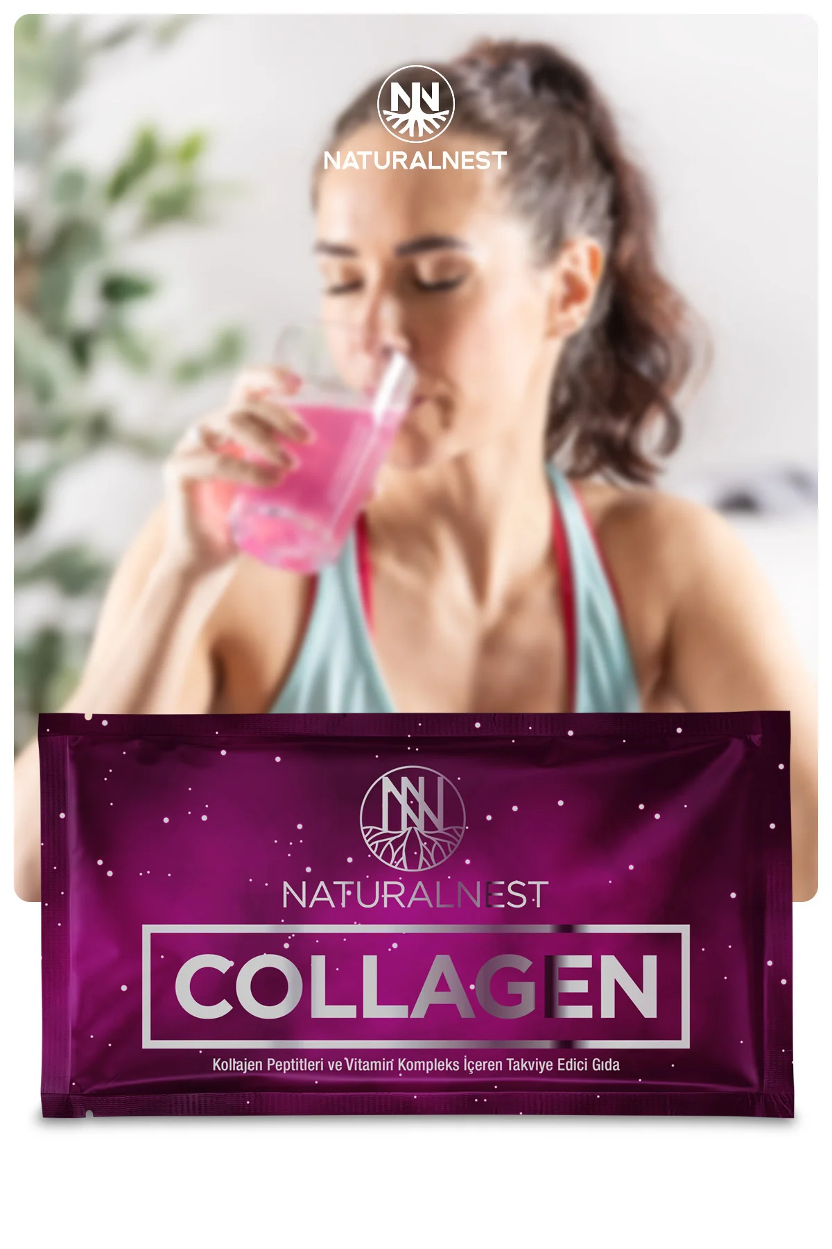 Collagen 5000 mg 30 Saşe Çilek Aromalı - Tip 1 ve Tip 3 Kolajen Peptit C Vitamini Hyaluronik Asit - Görsel 5