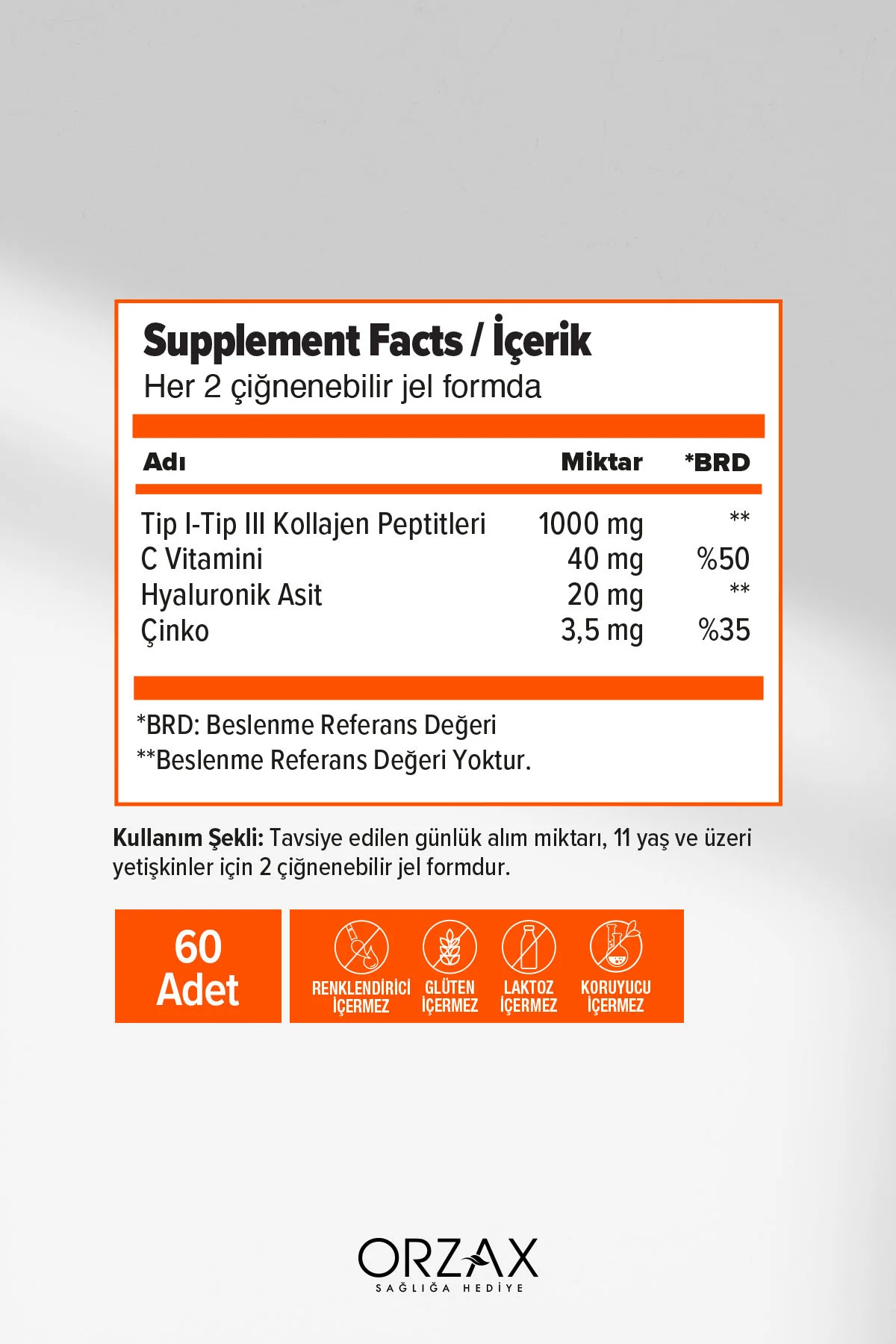 Collagen Beauty Gummies 60 Çiğnenebilir Jel Form