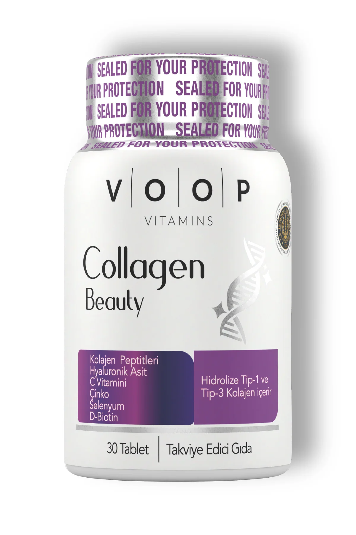 Collagen Beauty Tip 1 Ve Tip 3 | Kolajen Hyaluronic Asit Q10 Biotin Çinko - 30 Tablet