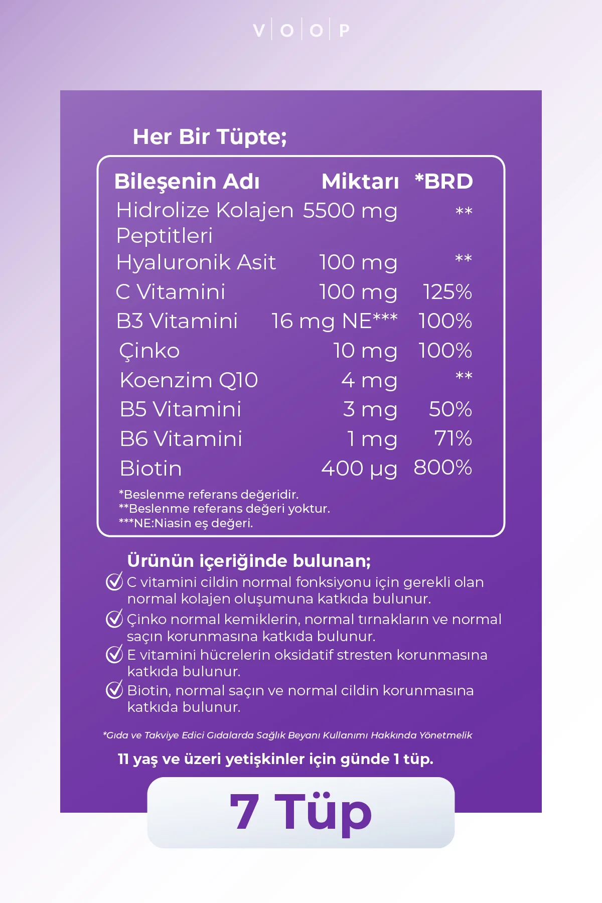 Collagen Beauty Yüksek Biyoaktif Hidrolize Kolajen %100 Saf Ve Doğal - 7 Tüp