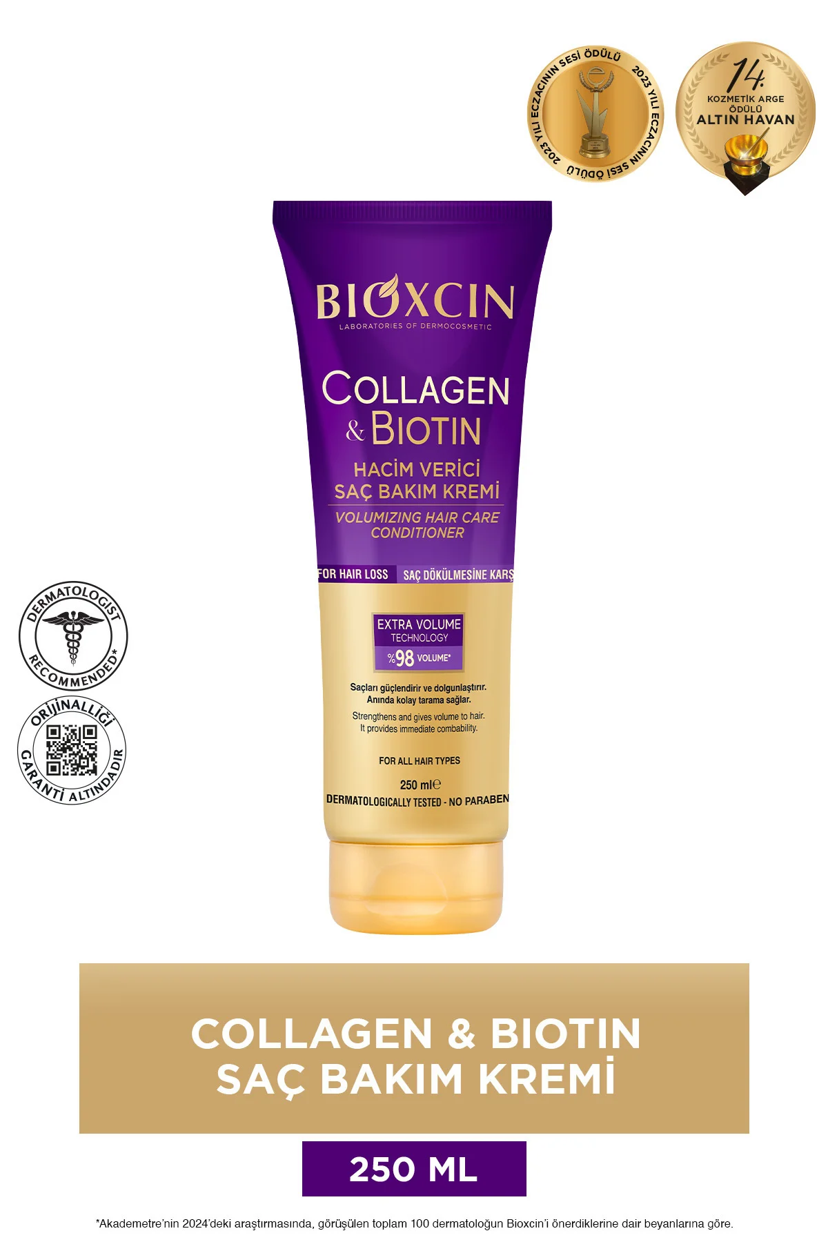 Collagen & Biotin Ekstra Hacim Saç Kremi 250 ml - Kolajen Biotin Ince Seyrek Saçlar Collagen & Biotin Ekstra Hacim Saç Kremi 250 ml - Kolajen Biotin Ince Seyrek Saçlar
