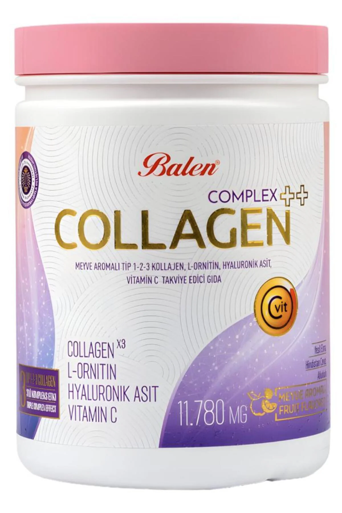 COLLAGEN COMPLEX ++ MEYVE AROMALI TİP 1,2,3 KOLAJEN , L-ORNİTİN, HYALURONİK ASİT, VİTAMİN C Fiyatı, Yorumları ve Özellikleri