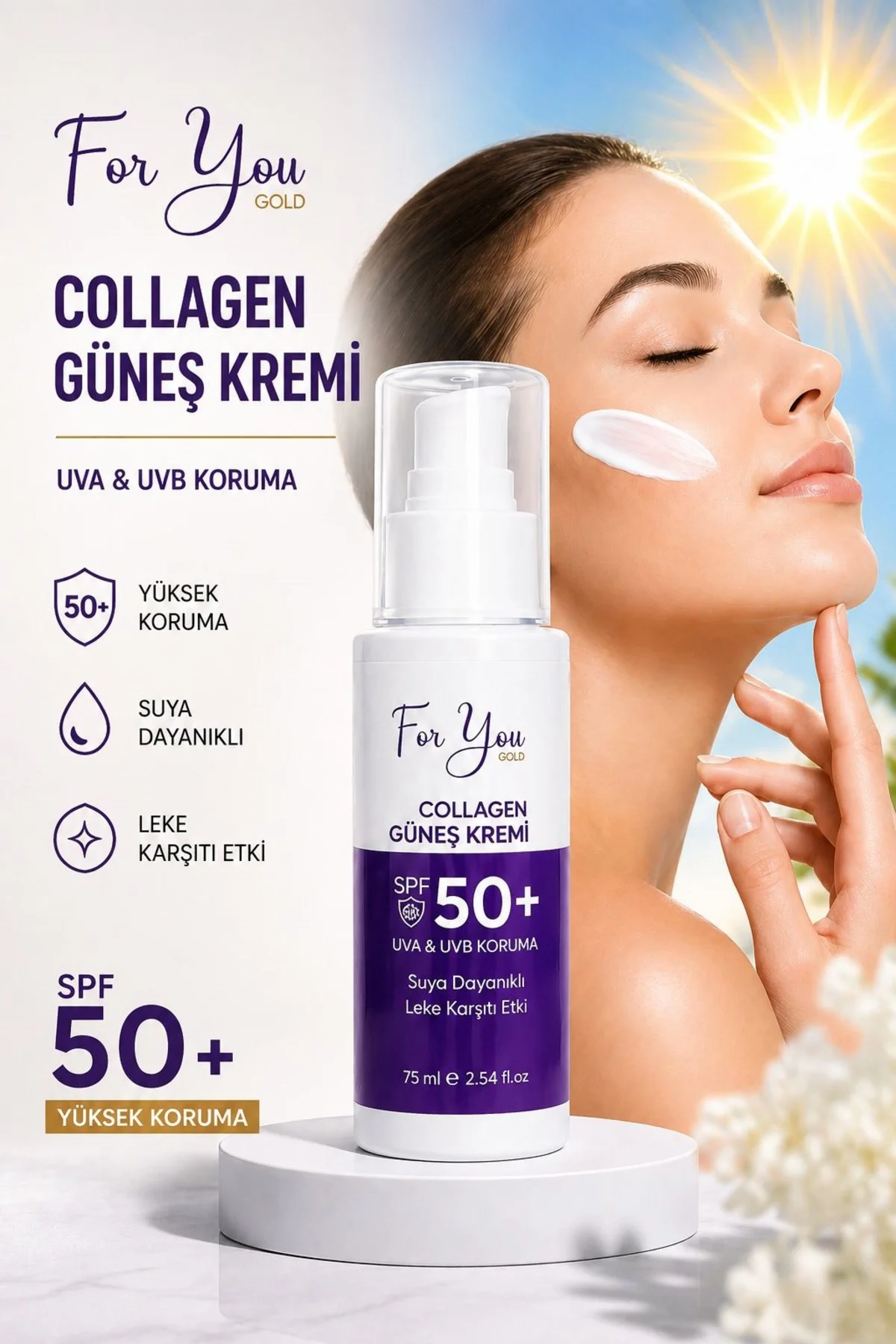 Collagen Destekli, Leke Karşıtı, Yüksek Koruma Ton Eşitleyici SPF