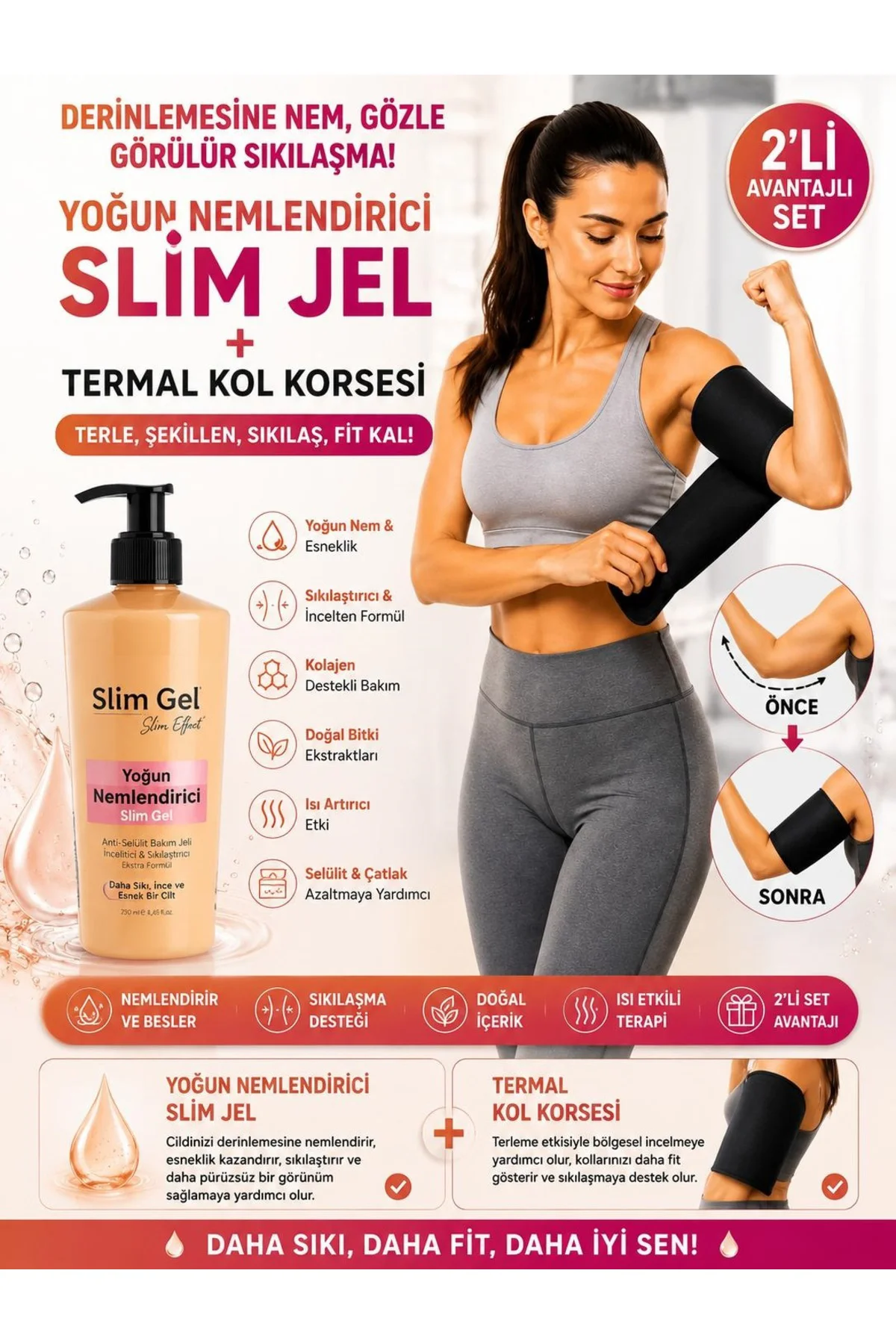 Collagen İçerikli Yoğun Jel 250 ml ve Termal Kol Korsesi 2'li Set