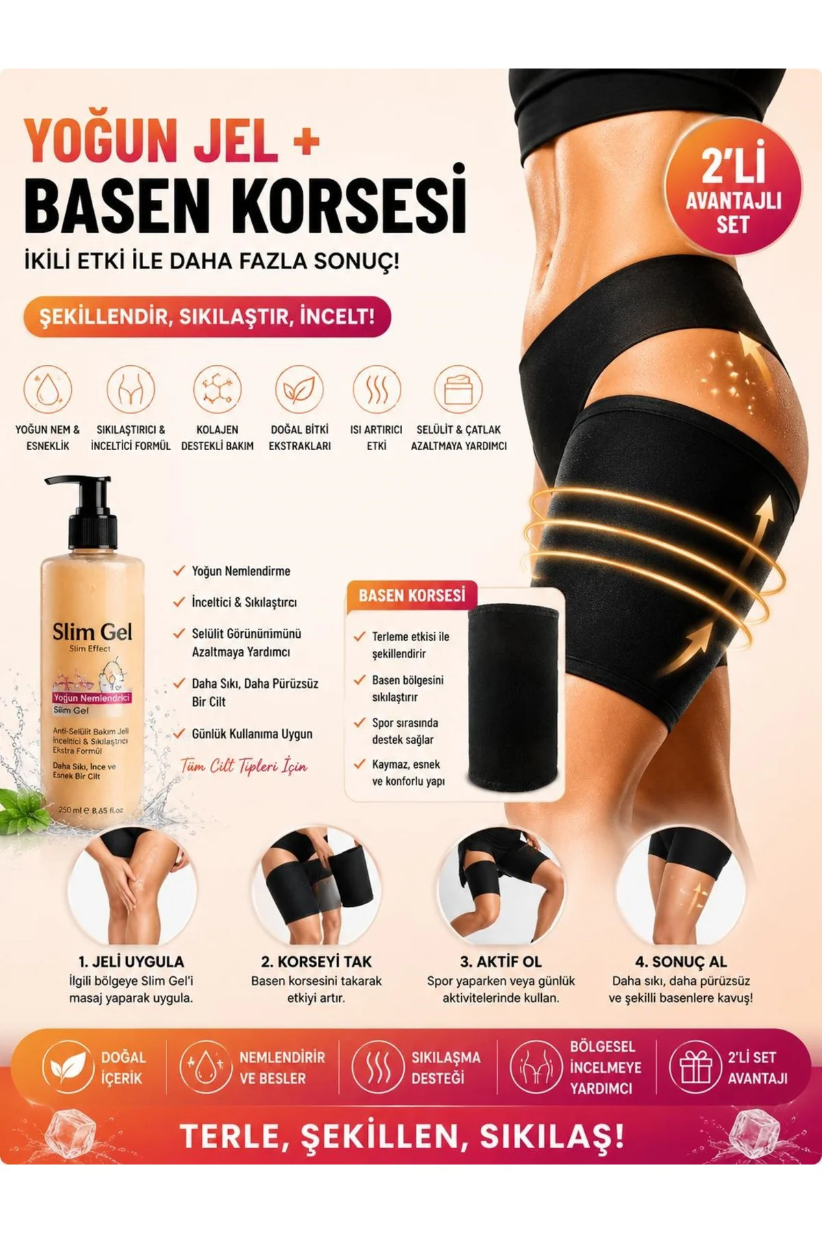Collagen İçerikli Yoğun Jel 250 ml ve Termal Basen Korsesi 2'li S